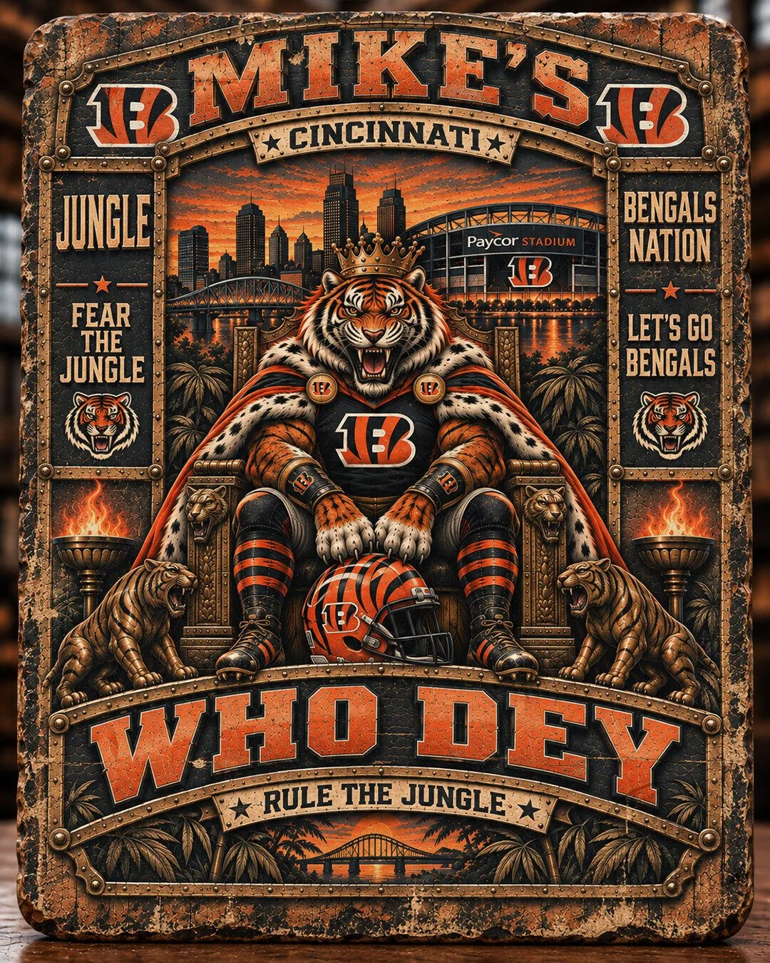 Cincinnati Bengals Who Dey Rule The Jungle Wall Art Plaque