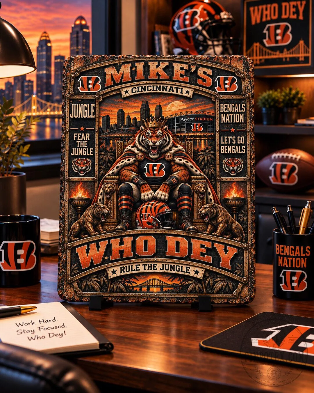 Cincinnati Bengals Who Dey Rule The Jungle Wall Art Plaque 5 Cincinnati Bengals Who Dey Rule The Jungle Wall Art Plaque