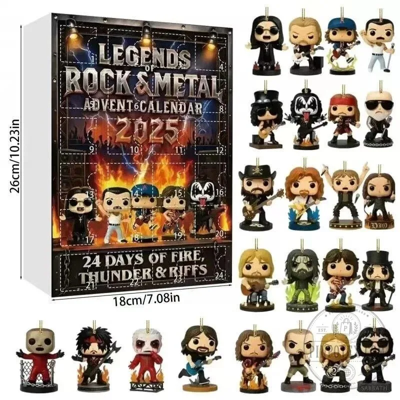 Legends of Rock and Metal Music Advent Calendar 2025 with 24 Collectible Ornaments