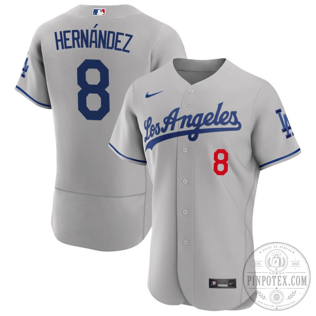 Los Angeles Dodgers Enrique Hernandez Gray Baseball Jersey