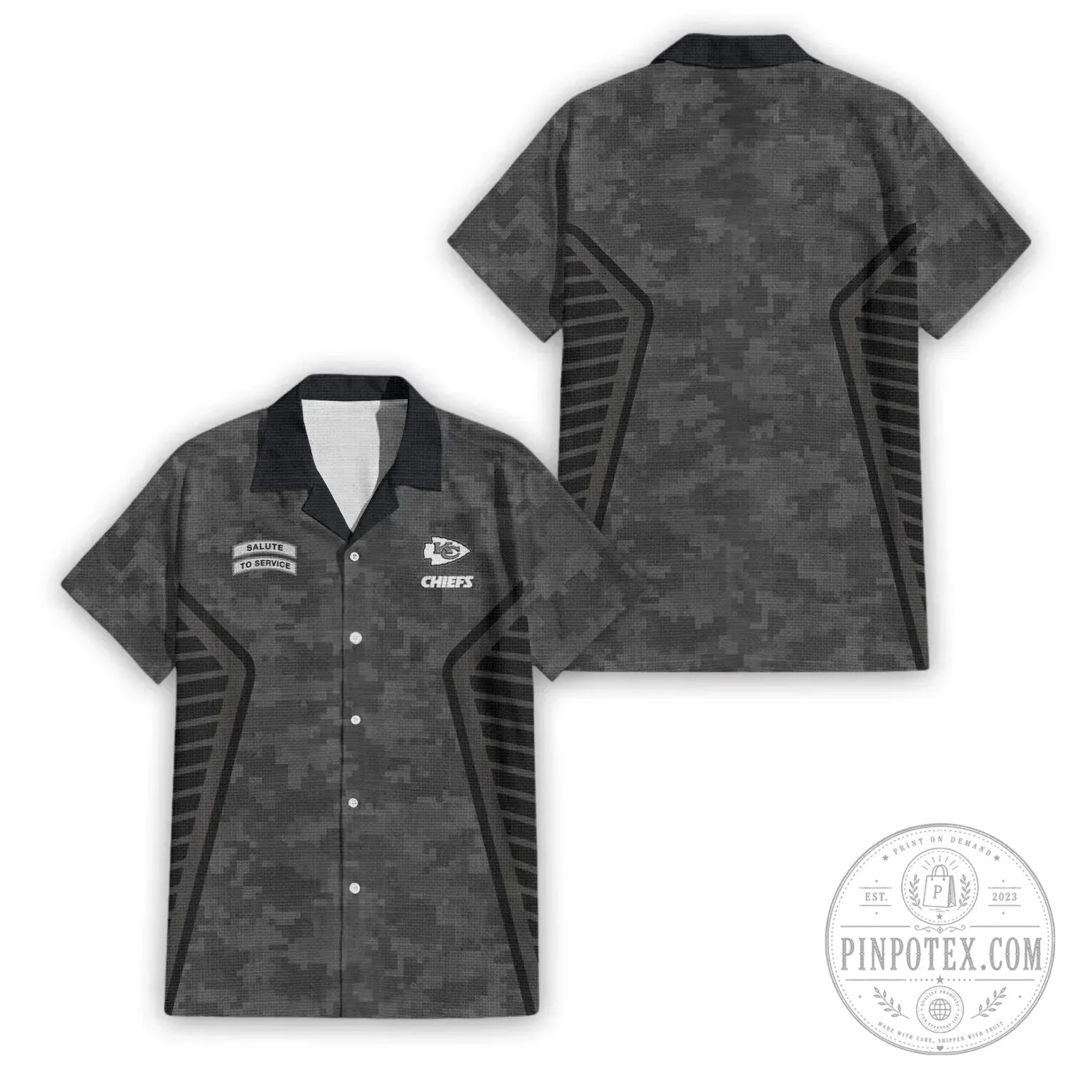 Kansas City Chiefs Salute To Service Digital Camouflage Hawaiian Shirt
