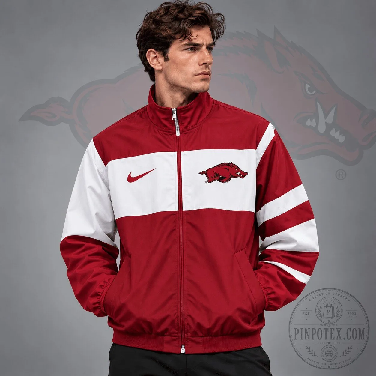 Arkansas Razorbacks NCAA Classic Sideline Colorblock Full Zip Jacket