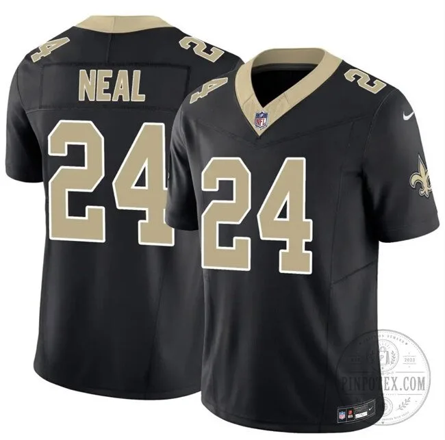 New Orleans Saints Devin Neal Football Jersey Black Gold Stitched NFL Team Apparel