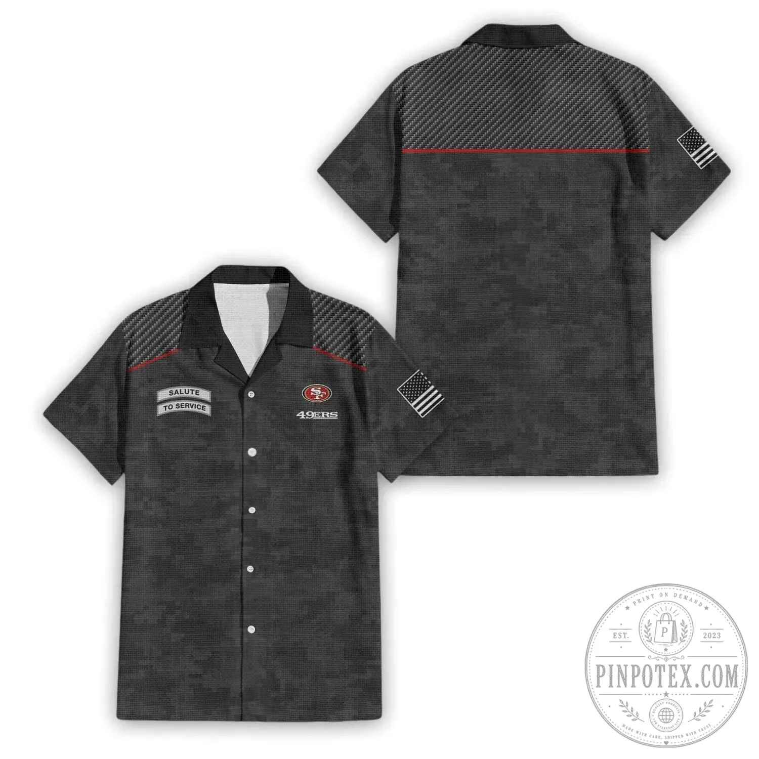 San Francisco 49ers Salute To Service Hawaiian Shirt
