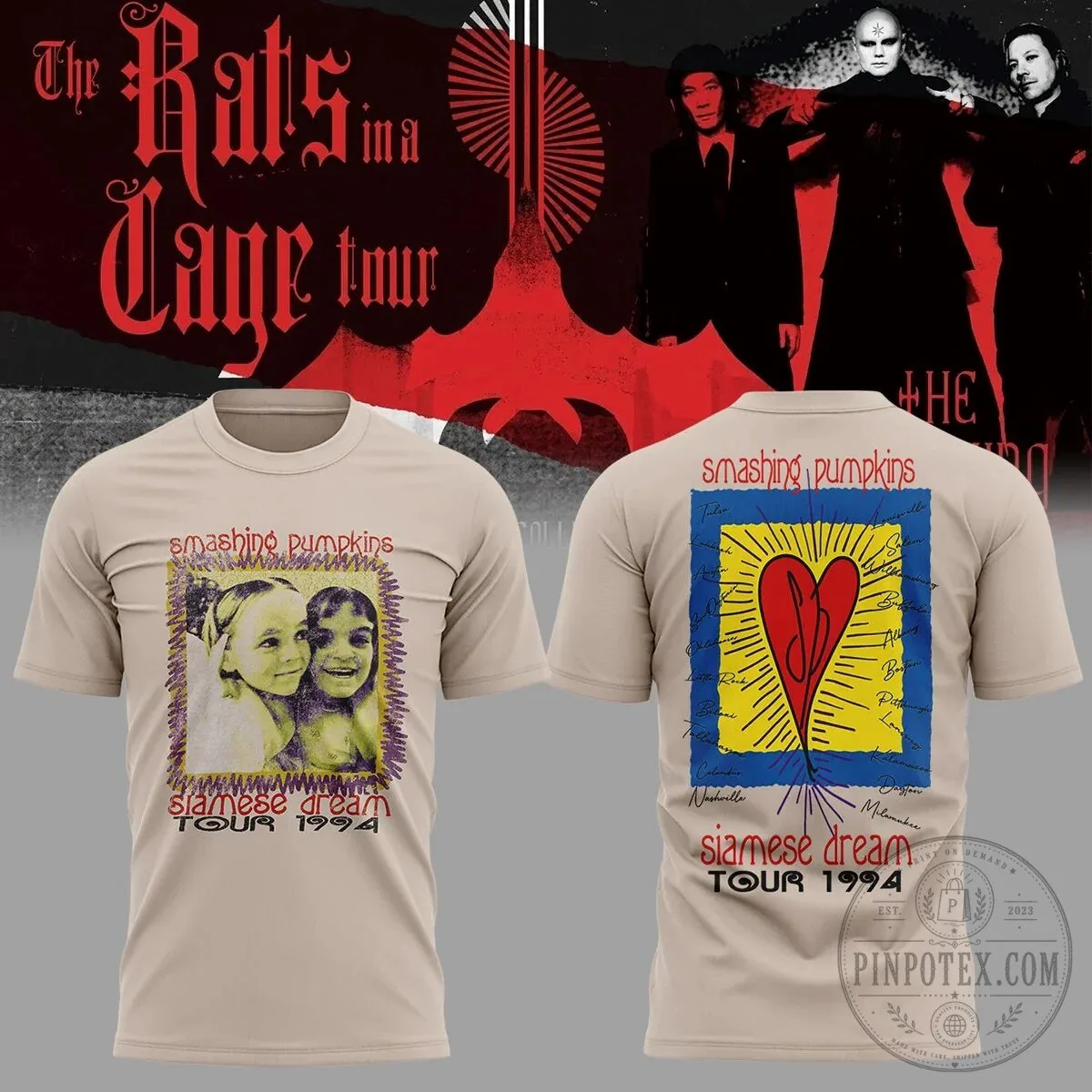 The Smashing Pumpkins Siamese Dream Tour 1994 Album Cover T-Shirt