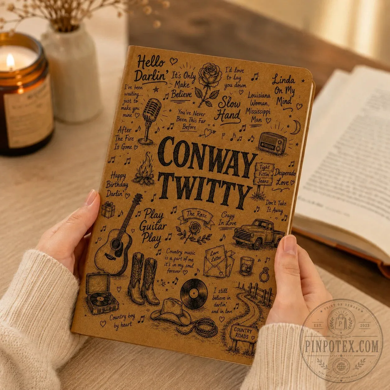 Conway Twitty Country Music Song Lyrics Journal, Hardcover Writing Diary