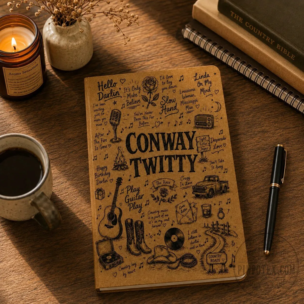 Conway Twitty Country Music Song Lyrics Journal, Hardcover Writing Diary 6 Conway Twitty Country Music Song Lyrics Journal, Hardcover Writing Diary