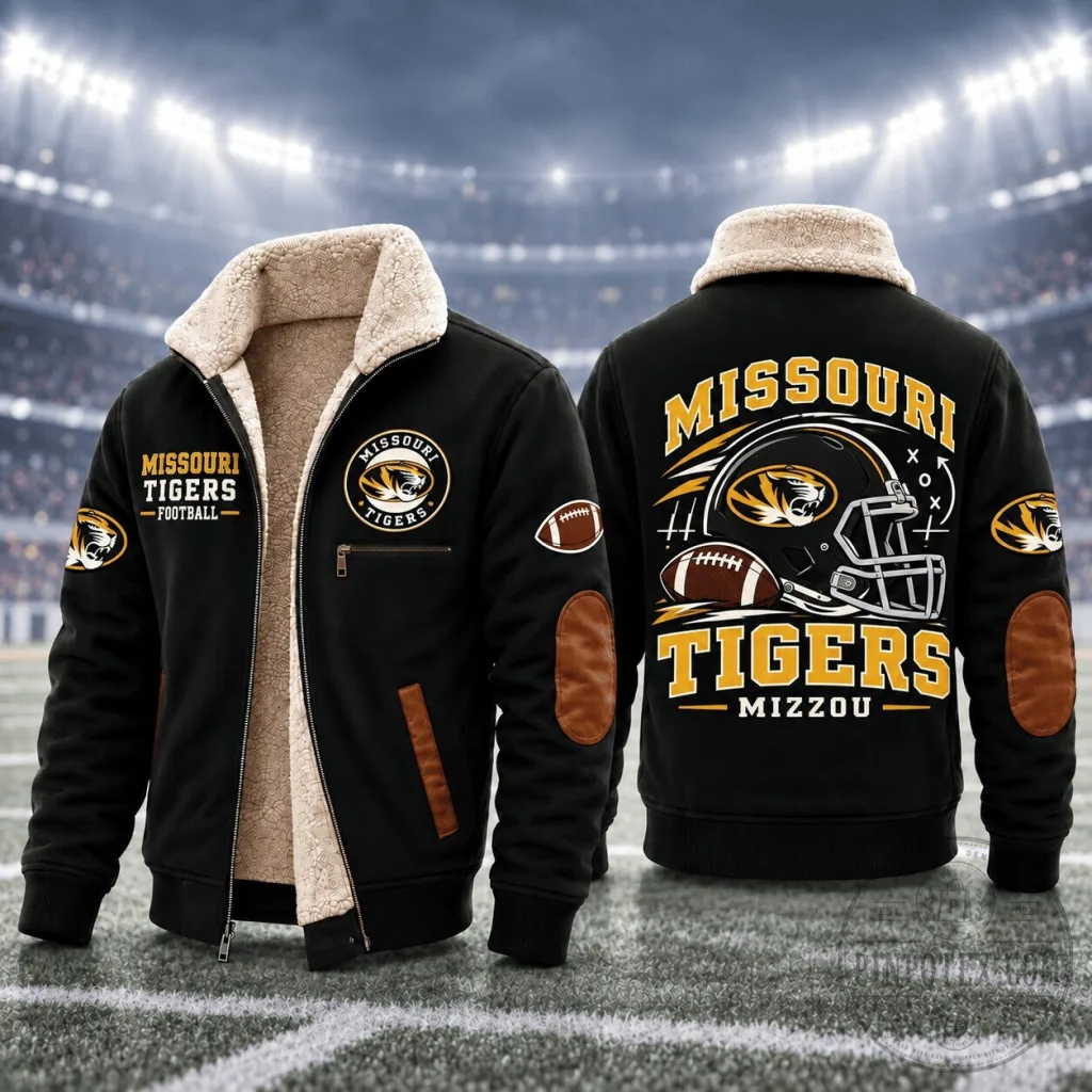 Missouri Tigers Football Team Sherpa Fleece Jacket Missouri Tigers Football Team Sherpa Fleece Jacket