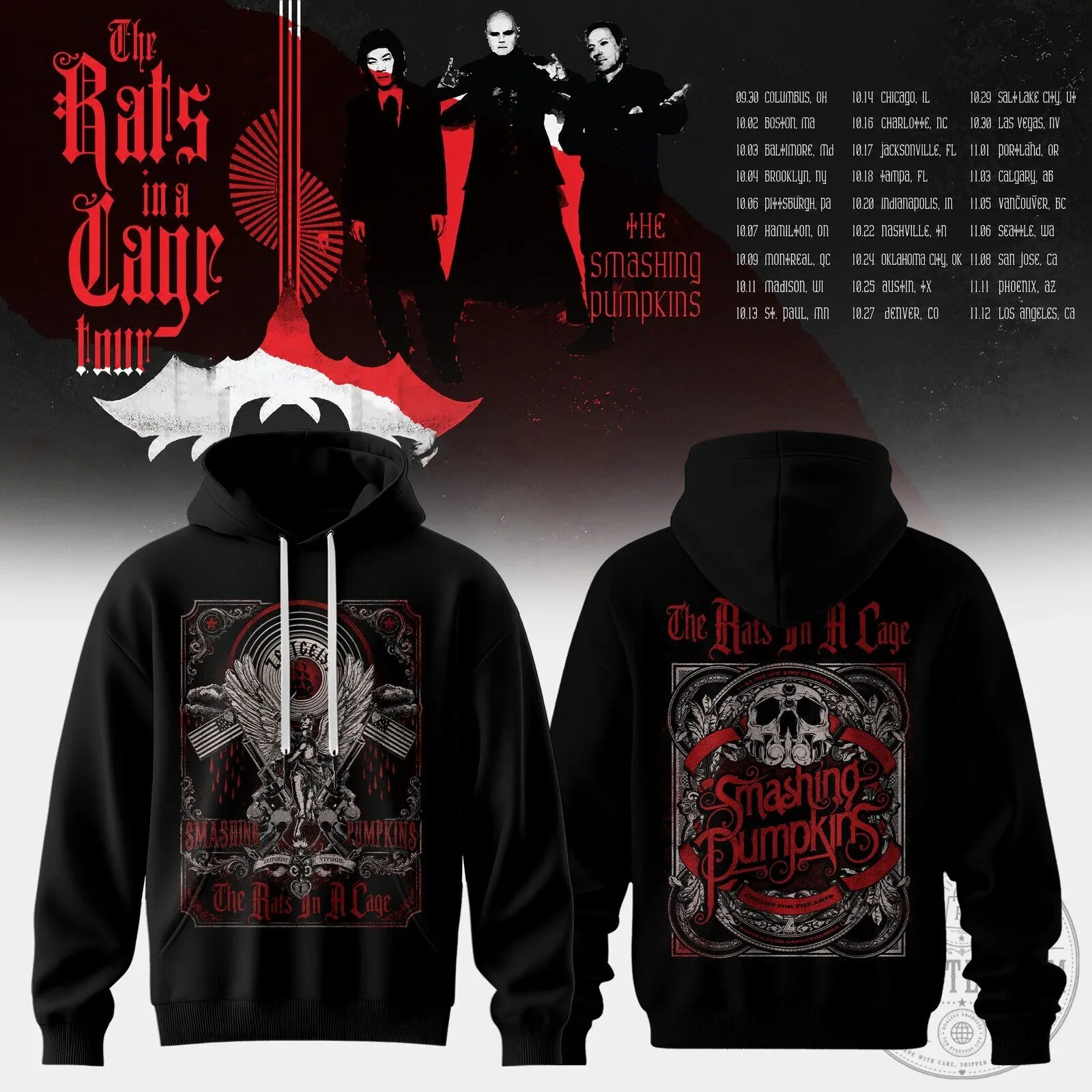 Black Hoodie for The Rats In A Cage Tour by The Smashing Pumpkins
