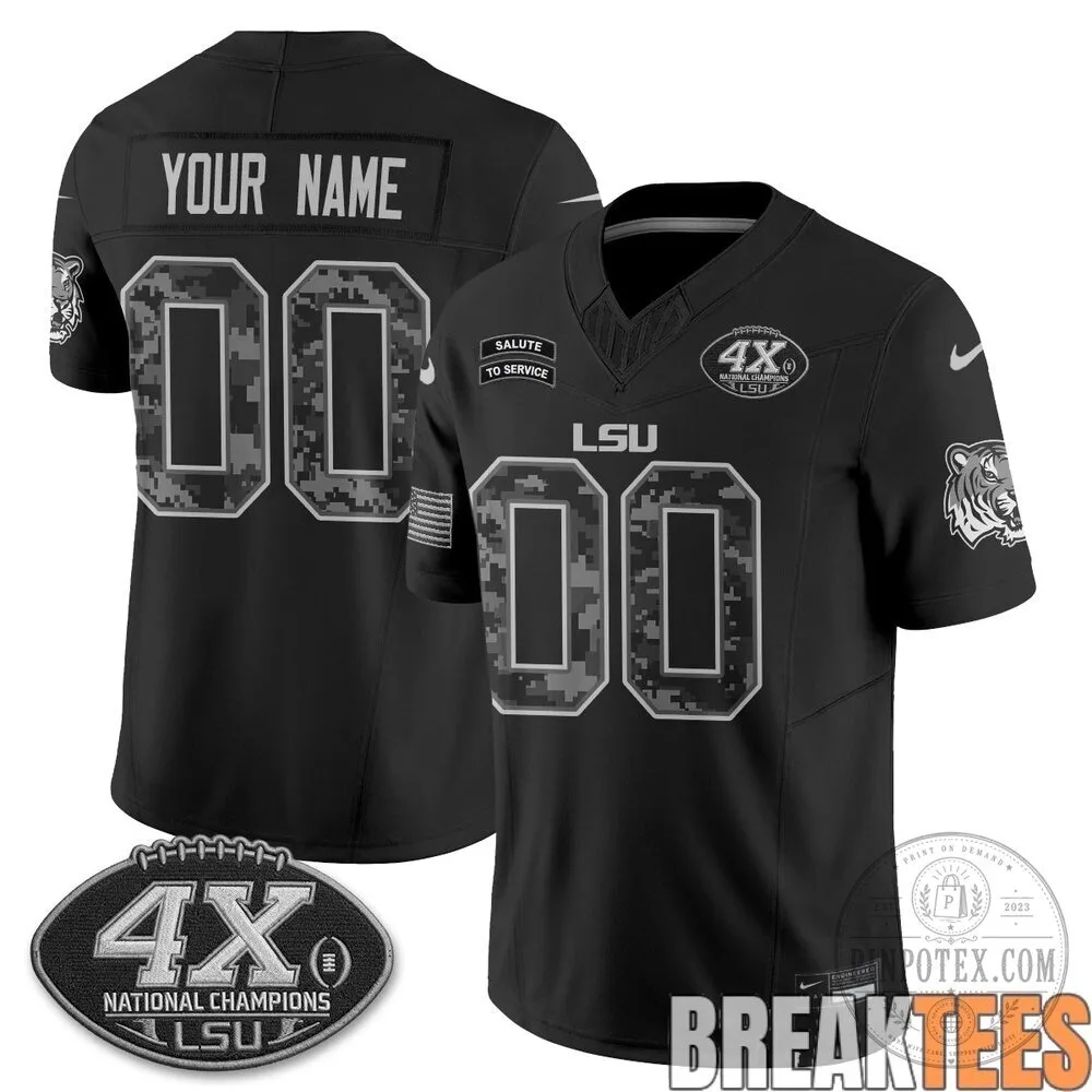 LSU Tigers Salute To Service 2026 Custom Football Jersey