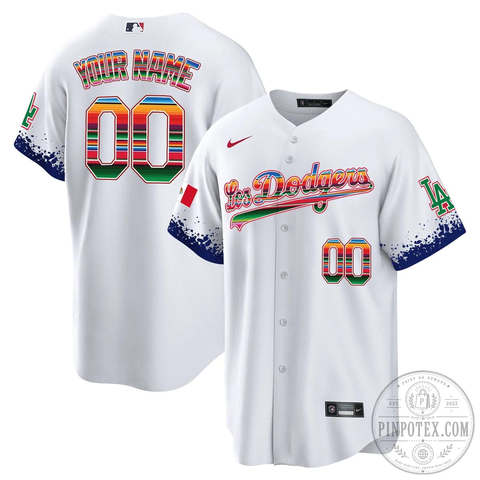 Los Angeles Dodgers Mexico City Connect Custom Baseball Jersey