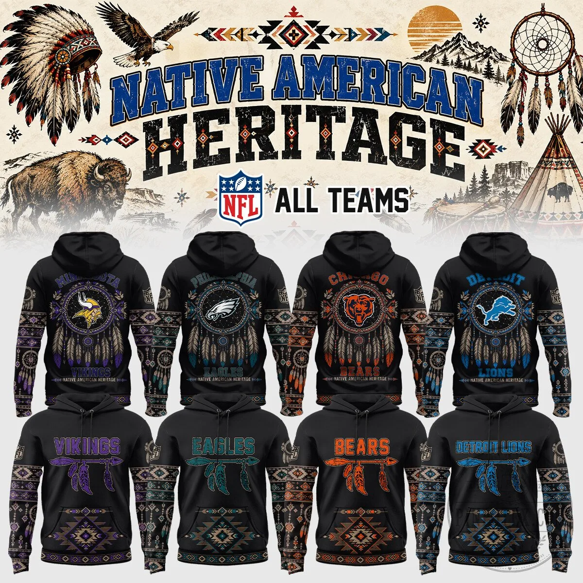 National Football League Native American Heritage All Teams Hoodie