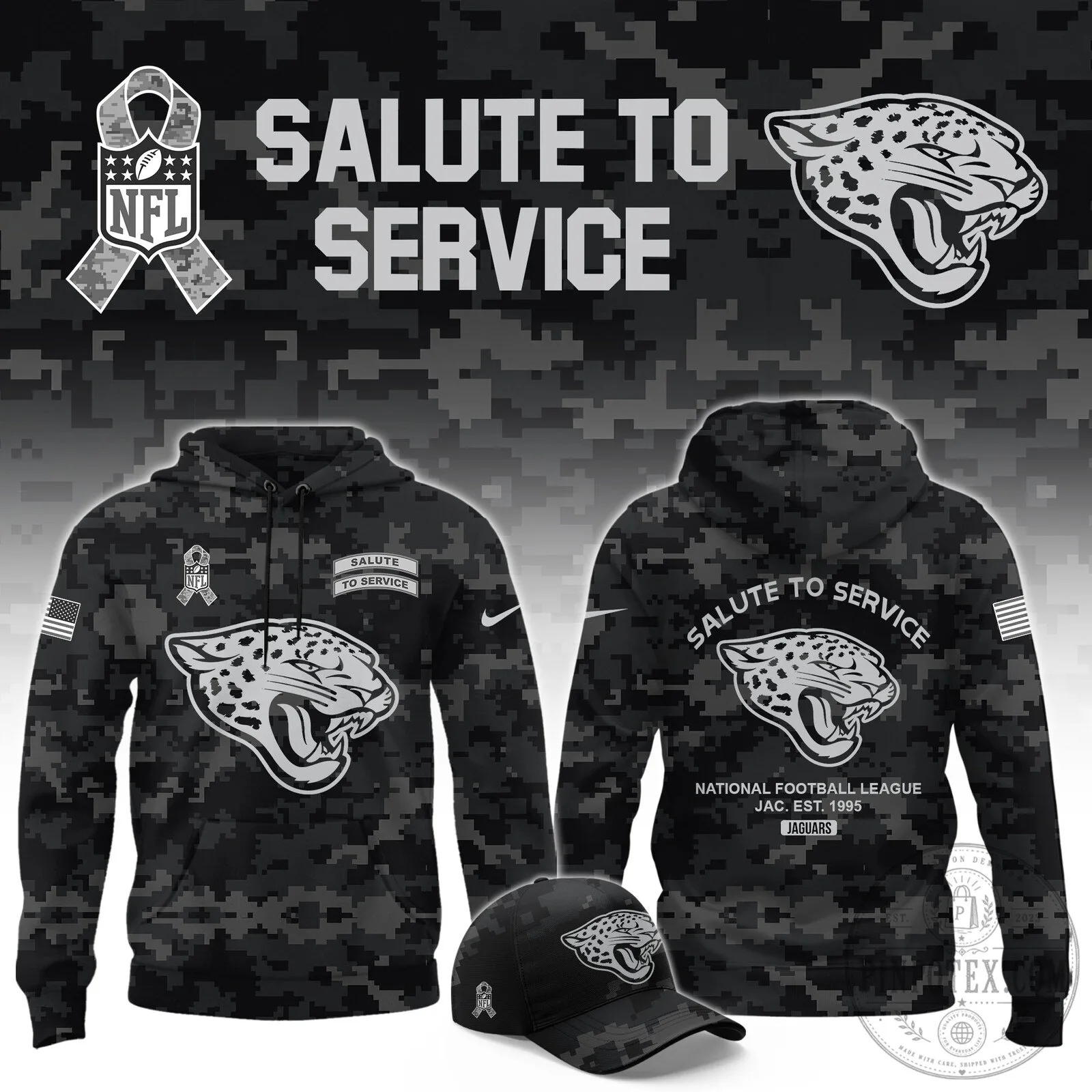 Jacksonville Jaguars NFL Salute To Service Camouflage Hoodie