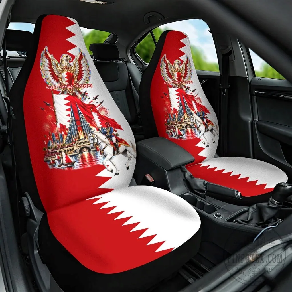 Bahrain National Day Flag and Knight Car Seat Covers - Full Set