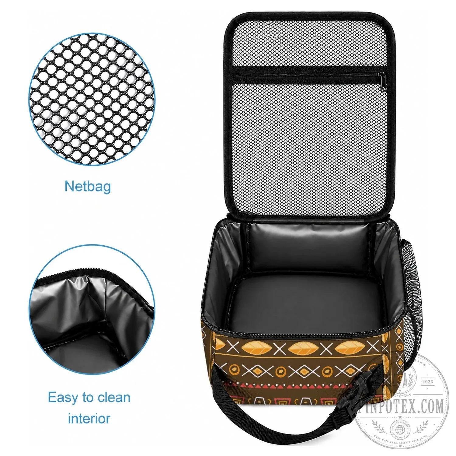 Personalized African 70th Birthday Tribal Pattern Mudcloth Heritage Art Lunch Bag 7 Personalized African 70th Birthday Tribal Pattern Mudcloth Heritage Art Lunch Bag