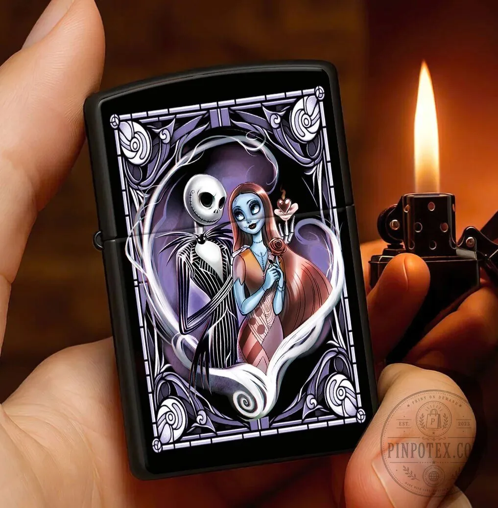 The Nightmare Before Christmas Jack Skellington and Sally Romantic Zippo Lighter