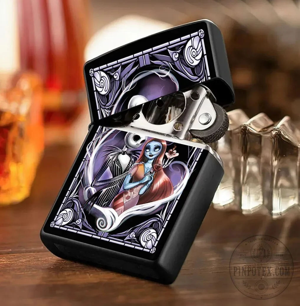 The Nightmare Before Christmas Jack Skellington and Sally Romantic Zippo Lighter 5 The Nightmare Before Christmas Jack Skellington and Sally Romantic Zippo Lighter