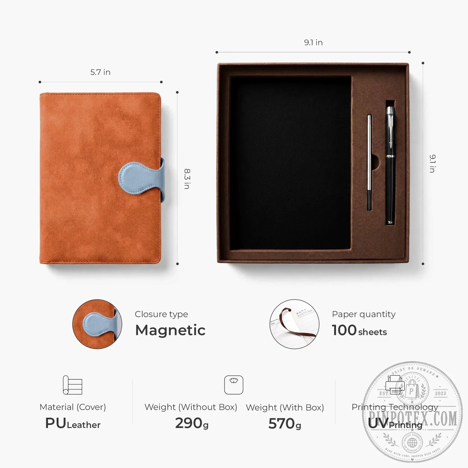 Personalized Daisy Flowers and Books Leather Journal Notebook with Pen 12 Personalized Daisy Flowers and Books Leather Journal Notebook with Pen