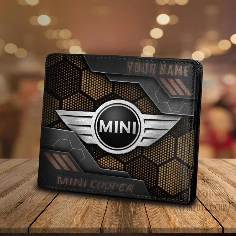 Mini Cooper Personalized Black Hexagon Design Bifold Leather Wallet 11 Mini Cooper Personalized Black Hexagon Design Bifold Leather Wallet