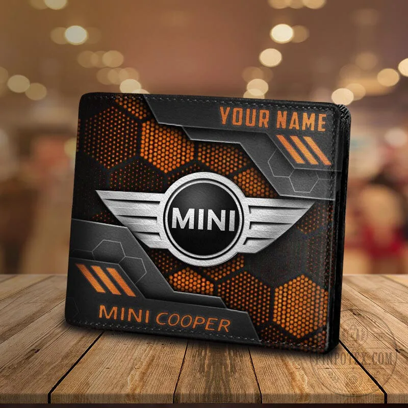 Mini Cooper Personalized Black Hexagon Design Bifold Leather Wallet 14 Mini Cooper Personalized Black Hexagon Design Bifold Leather Wallet