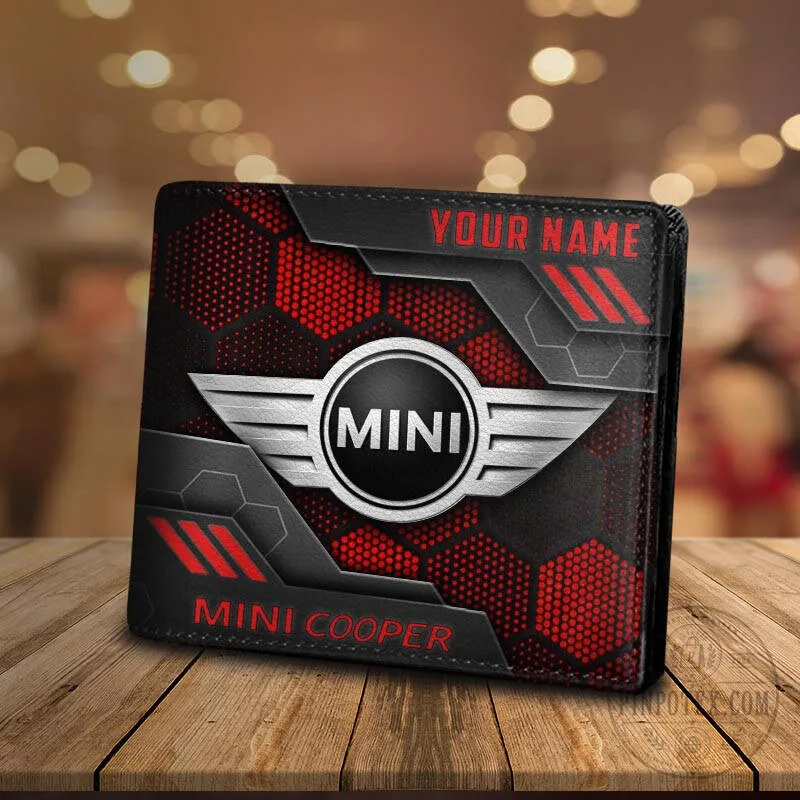 Mini Cooper Personalized Black Hexagon Design Bifold Leather Wallet 15 Mini Cooper Personalized Black Hexagon Design Bifold Leather Wallet