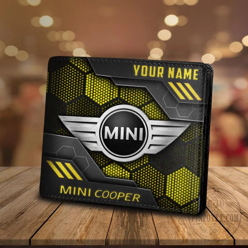 Mini Cooper Personalized Black Hexagon Design Bifold Leather Wallet 16 Mini Cooper Personalized Black Hexagon Design Bifold Leather Wallet