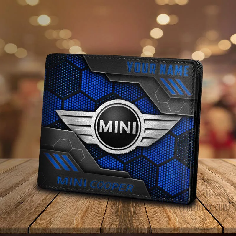 Mini Cooper Personalized Black Hexagon Design Bifold Leather Wallet 17 Mini Cooper Personalized Black Hexagon Design Bifold Leather Wallet