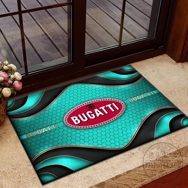 Bugatti Logo Blue Honeycomb Pattern Welcome Personalized Doormat 12 Bugatti Logo Blue Honeycomb Pattern Welcome Personalized Doormat