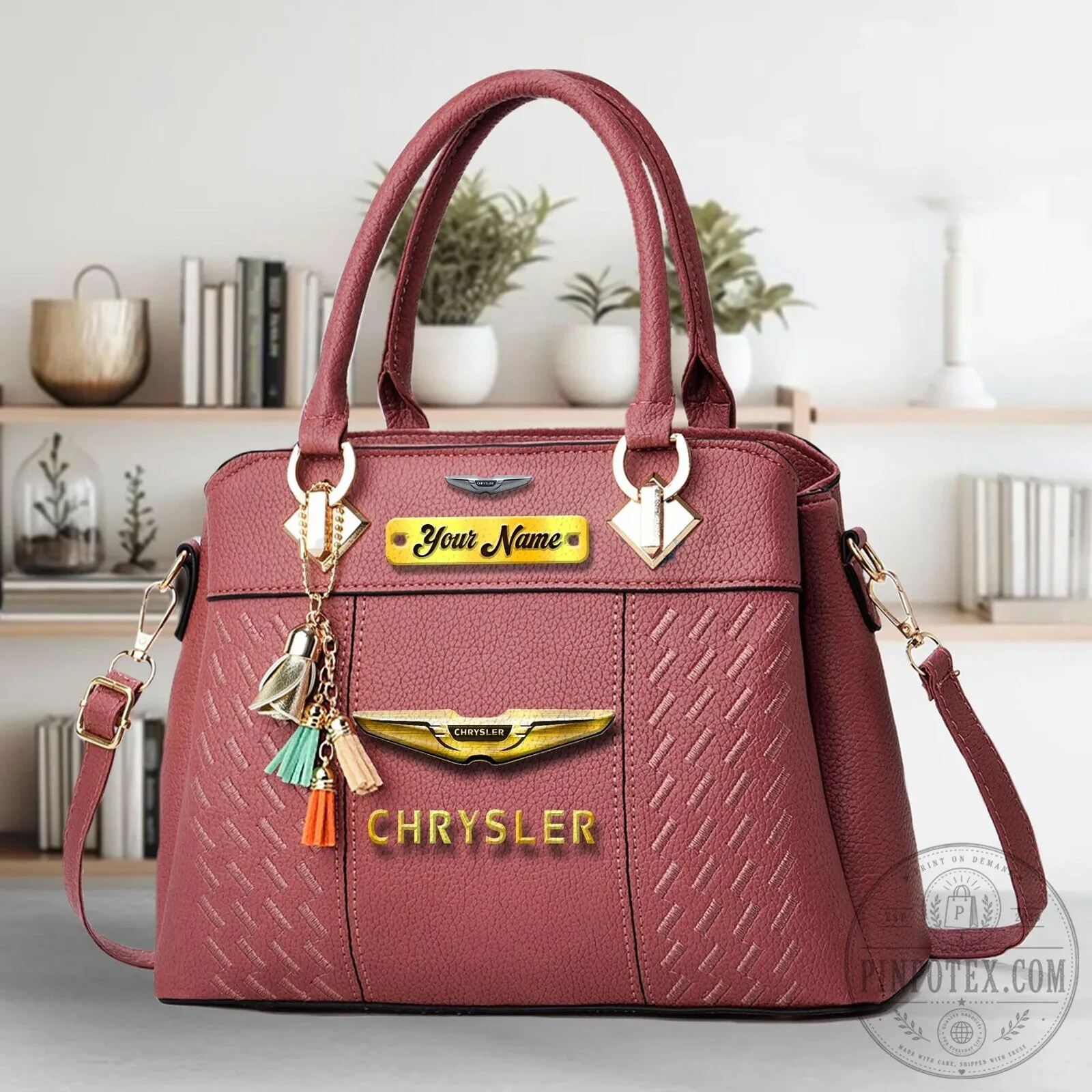 Personalized Chrysler Car Logo Black Leather Handbag 19 Personalized Chrysler Car Logo Black Leather Handbag