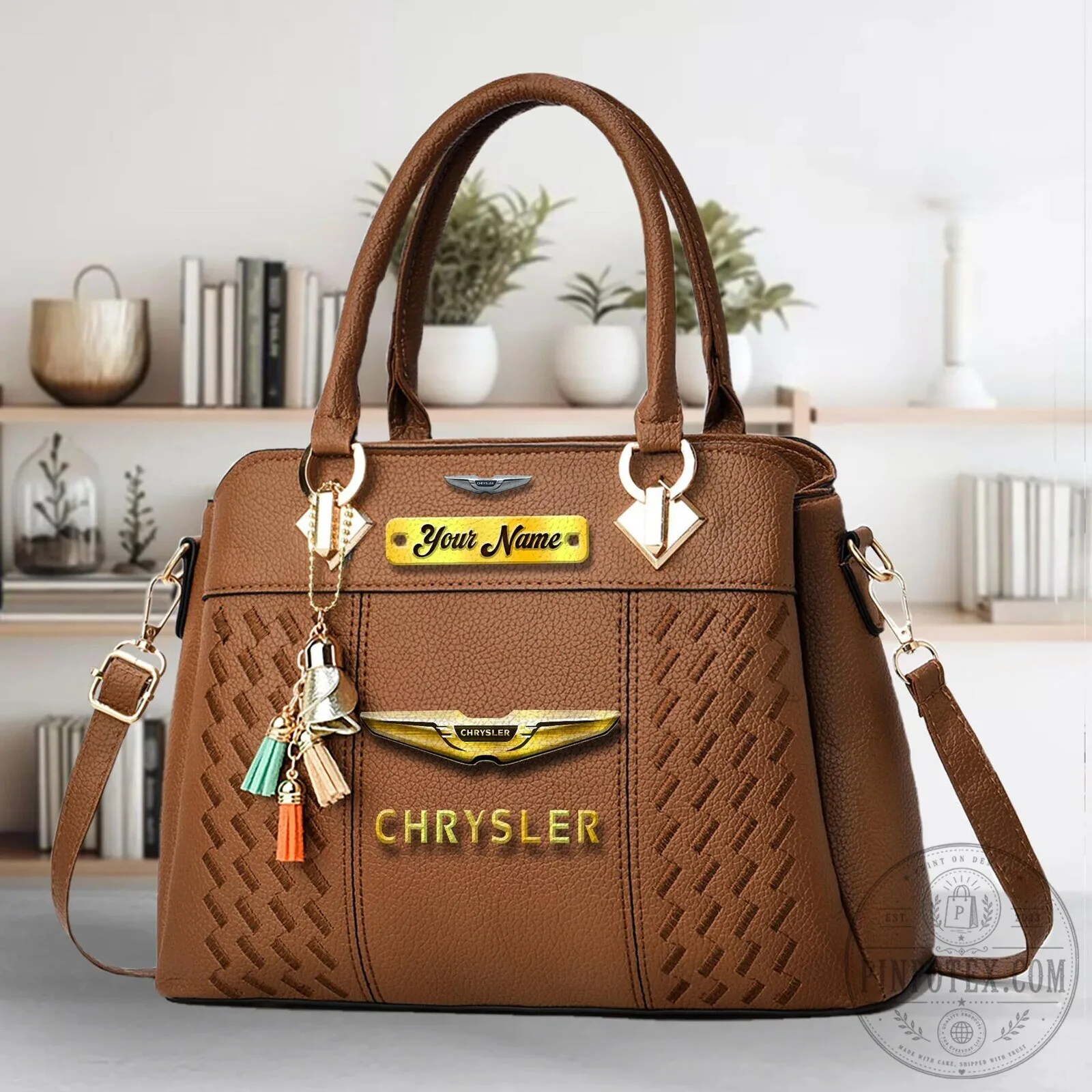 Personalized Chrysler Car Logo Black Leather Handbag 21 Personalized Chrysler Car Logo Black Leather Handbag