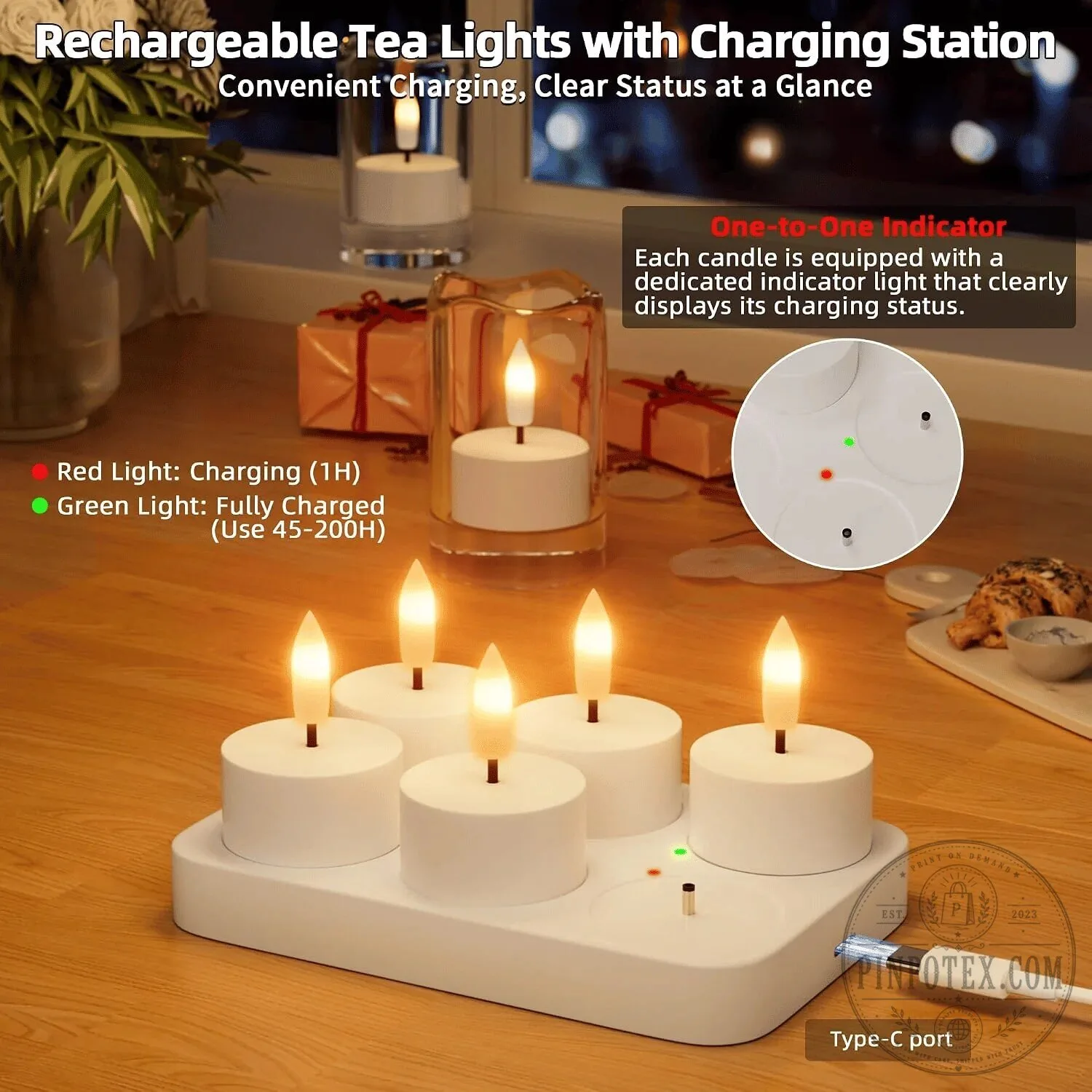 Rechargeable Flameless LED Tea Light Candles with Charging Station and Remote Control 15 Rechargeable Flameless LED Tea Light Candles with Charging Station and Remote Control