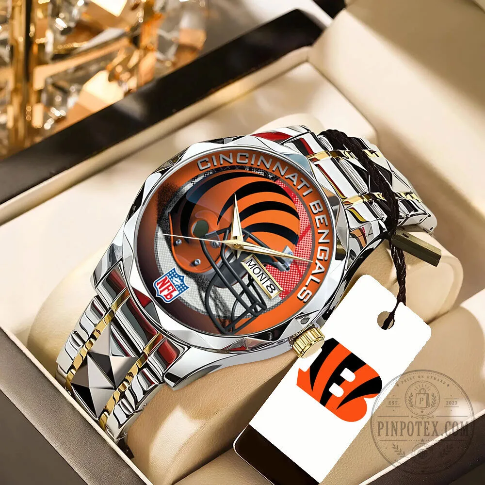 Cincinnati Bengals NFL Football Team Logo Quartz Watch
