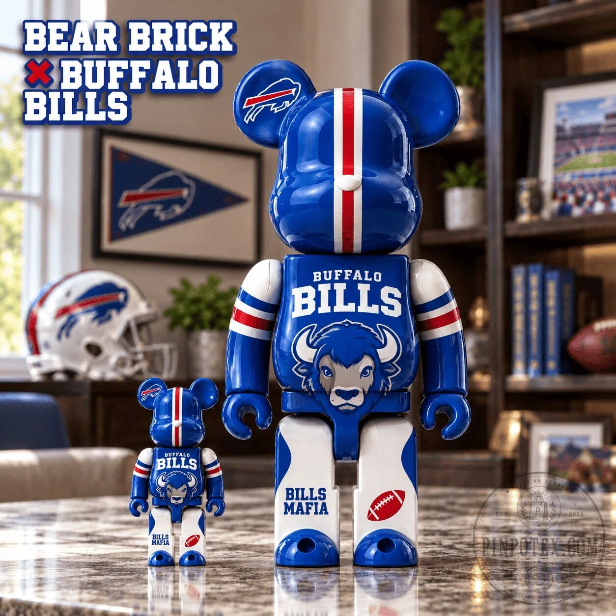Buffalo Bills Bearbrick Collectible Figure Set