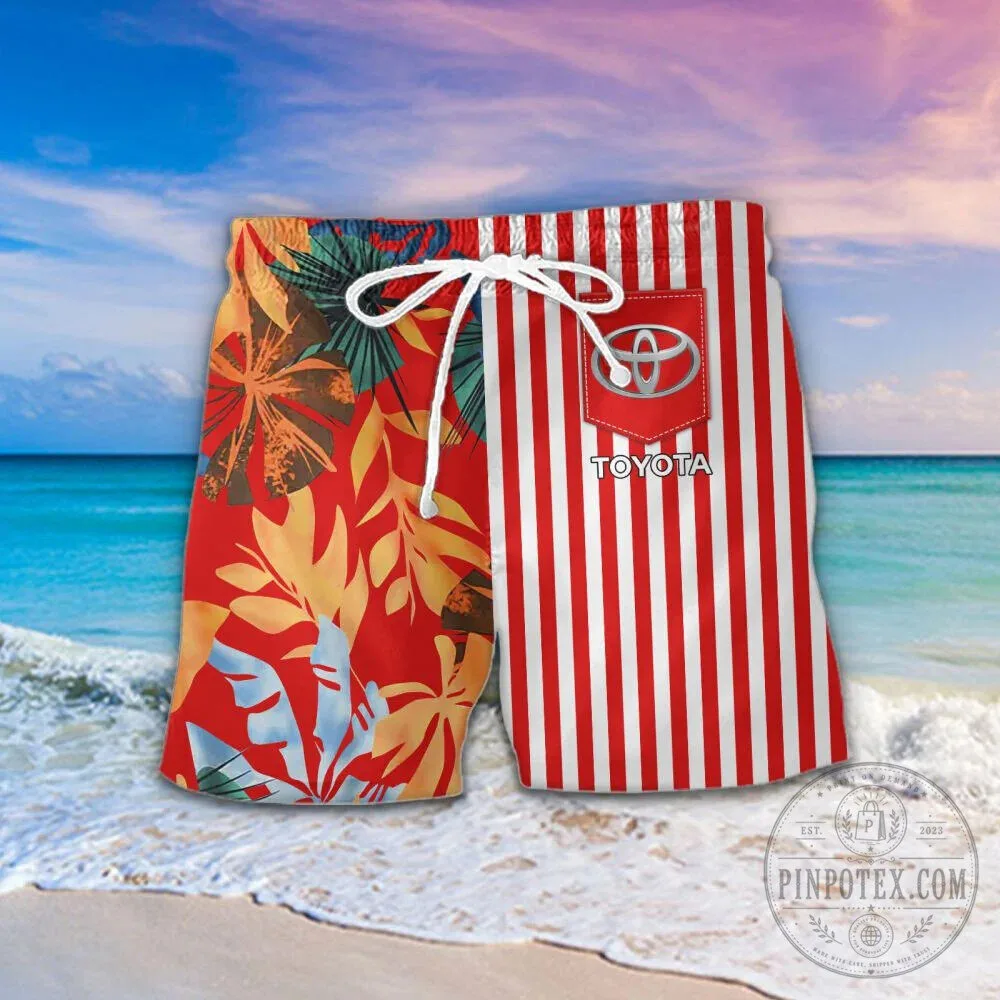 Toyota Racing Red Striped Tropical Leaves Hawaiian Shirt 11 Toyota Racing Red Striped Tropical Leaves Hawaiian Shirt