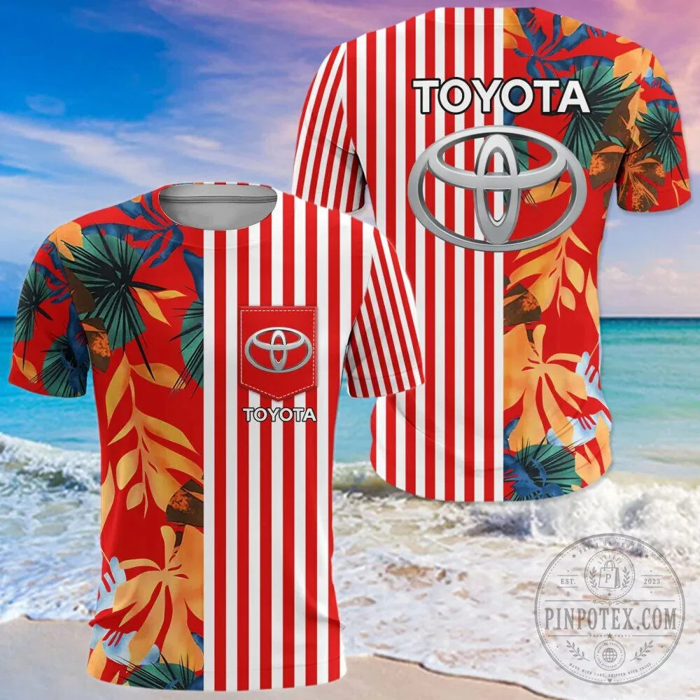 Toyota Racing Red Striped Tropical Leaves Hawaiian Shirt 17 Toyota Racing Red Striped Tropical Leaves Hawaiian Shirt