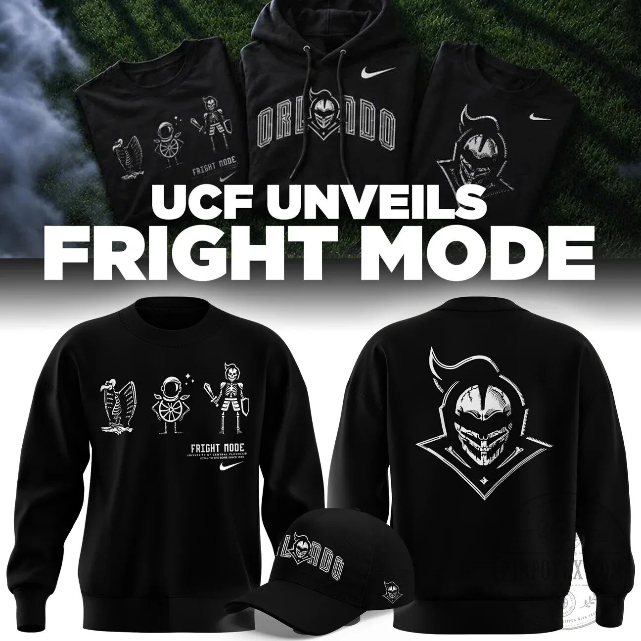 University of Central Florida Knights Fright Mode Black Crewneck Sweatshirt