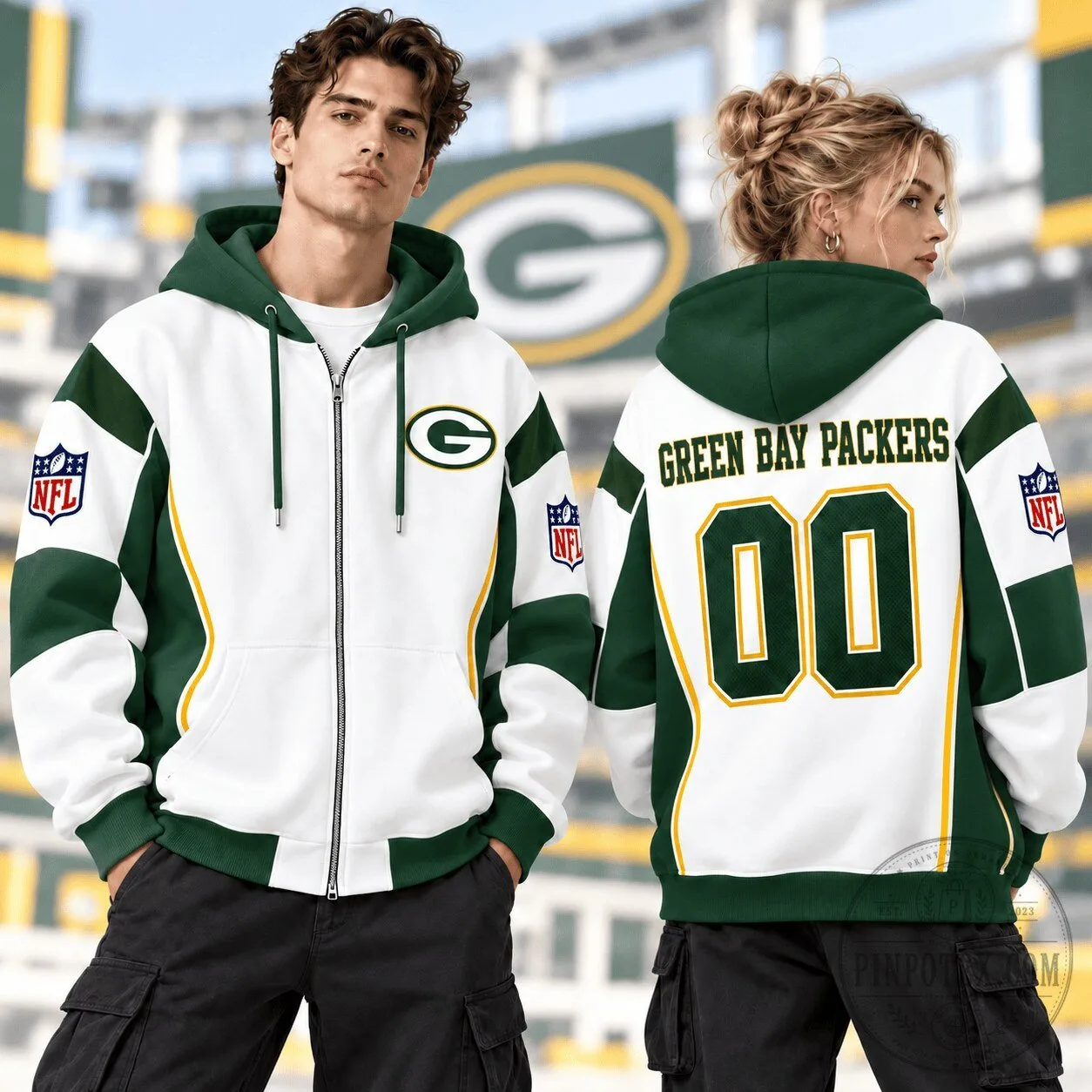 Green Bay Packers NFL Football Game Day Custom Number Full-Zip Hoodie for Fans 5 Green Bay Packers NFL Football Game Day Custom Number Full-Zip Hoodie for Fans
