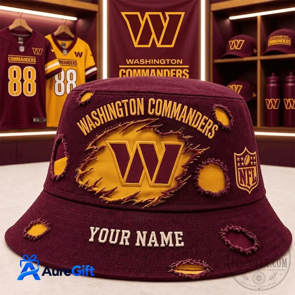 Washington Commanders National Football League Distressed Bucket Hat Washington Commanders National Football League Distressed Bucket Hat