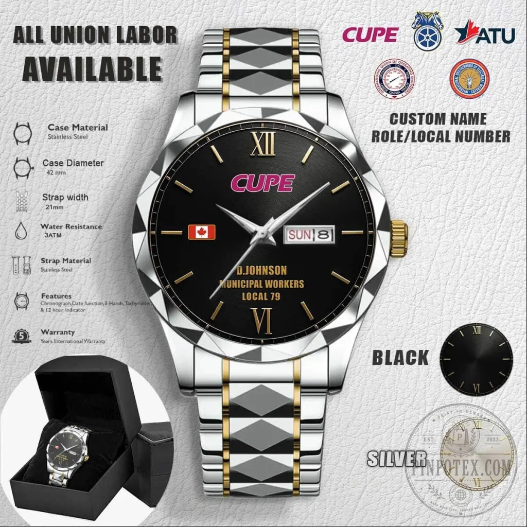 Canadian Union of Public Employees Municipal Workers Stainless Steel Watch Canadian Union of Public Employees Municipal Workers Stainless Steel Watch