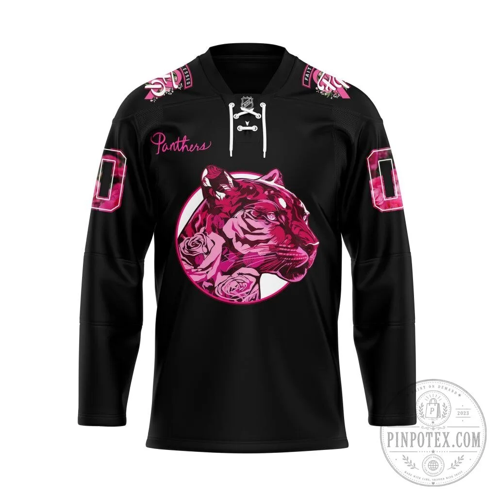 Florida Panthers Pink In The Rink Personalized Hockey Jersey