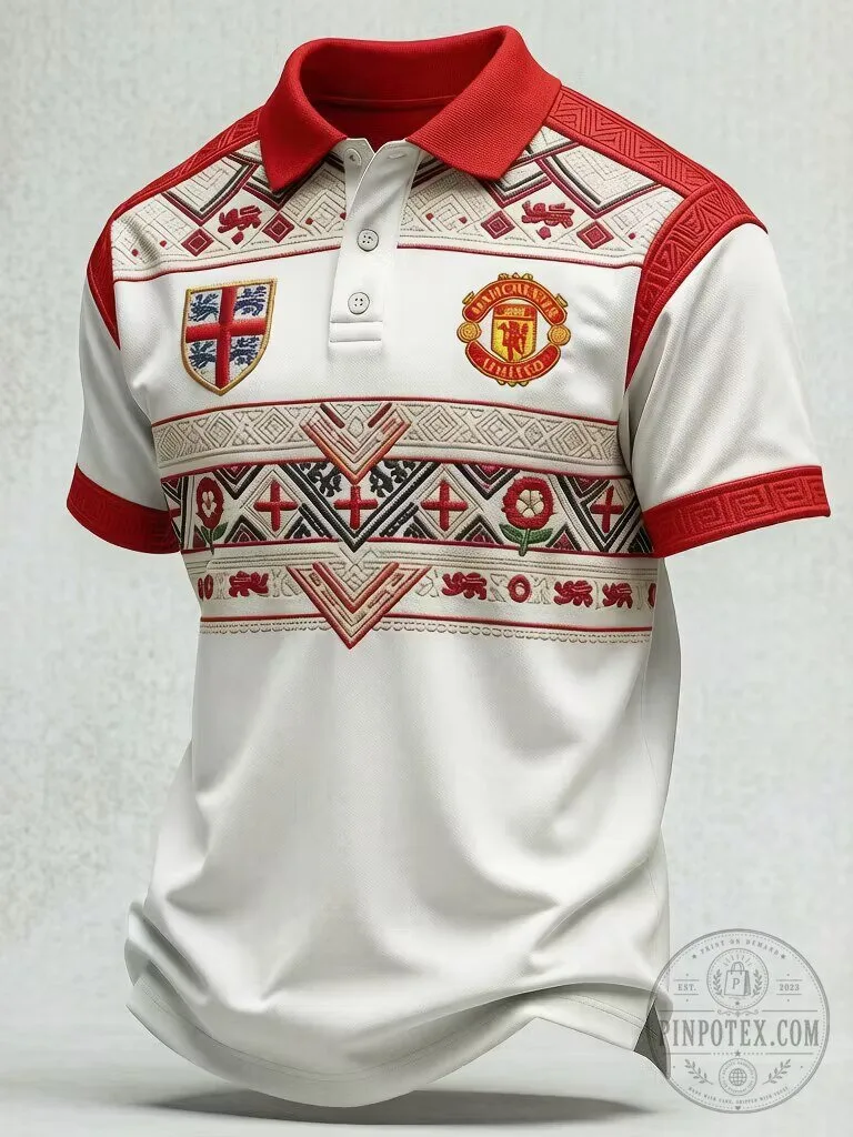 Manchester United England Football Club Embroidered Polo Shirt 1 Manchester United England Football Club Embroidered Polo Shirt