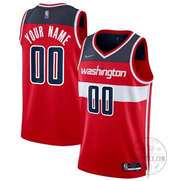 Washington Wizards Icon Edition Custom Red Basketball Jersey