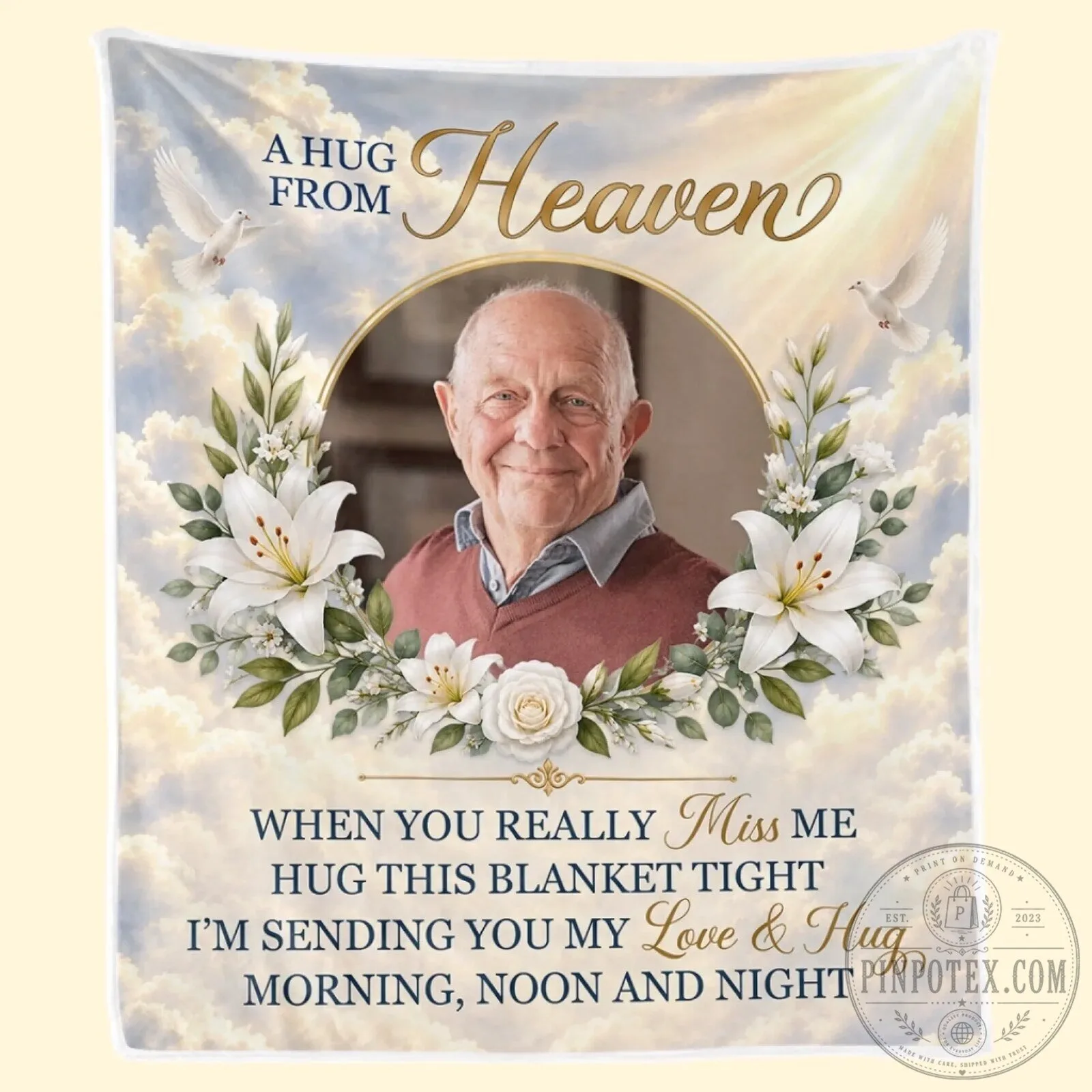 Personalized Memorial Photo Blanket - A Hug From Heaven Remembrance Gift 10 Personalized Memorial Photo Blanket - A Hug From Heaven Remembrance Gift