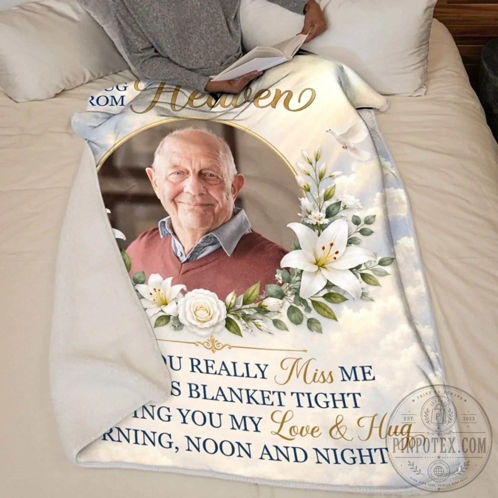 Personalized Memorial Photo Blanket - A Hug From Heaven Remembrance Gift 12 Personalized Memorial Photo Blanket - A Hug From Heaven Remembrance Gift
