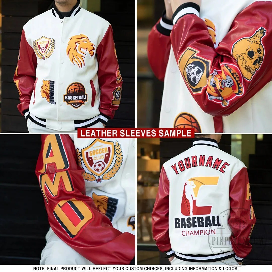 Custom Navy Red Fire Flame Bomber Full Snap Varsity Letterman Hoodie Jacket 9 Custom Navy Red Fire Flame Bomber Full Snap Varsity Letterman Hoodie Jacket