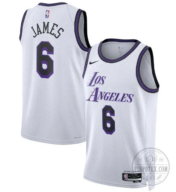 LeBron James Los Angeles Lakers City Edition White Basketball Jersey