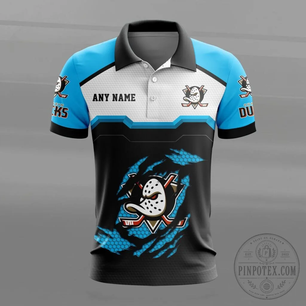 Anaheim Ducks Personalized Name Orange Black White Hockey Team Polo Shirt 12 Anaheim Ducks Personalized Name Orange Black White Hockey Team Polo Shirt