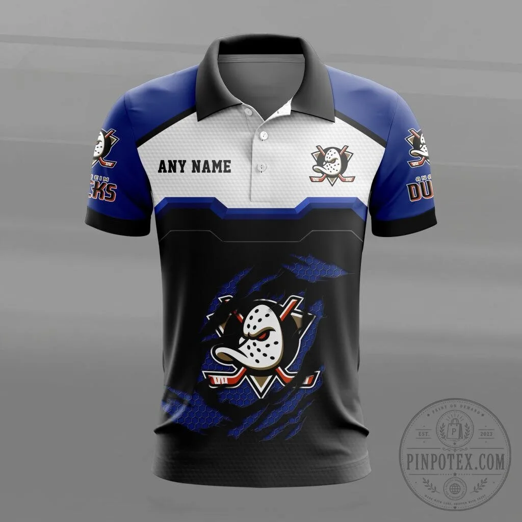 Anaheim Ducks Personalized Name Orange Black White Hockey Team Polo Shirt 13 Anaheim Ducks Personalized Name Orange Black White Hockey Team Polo Shirt