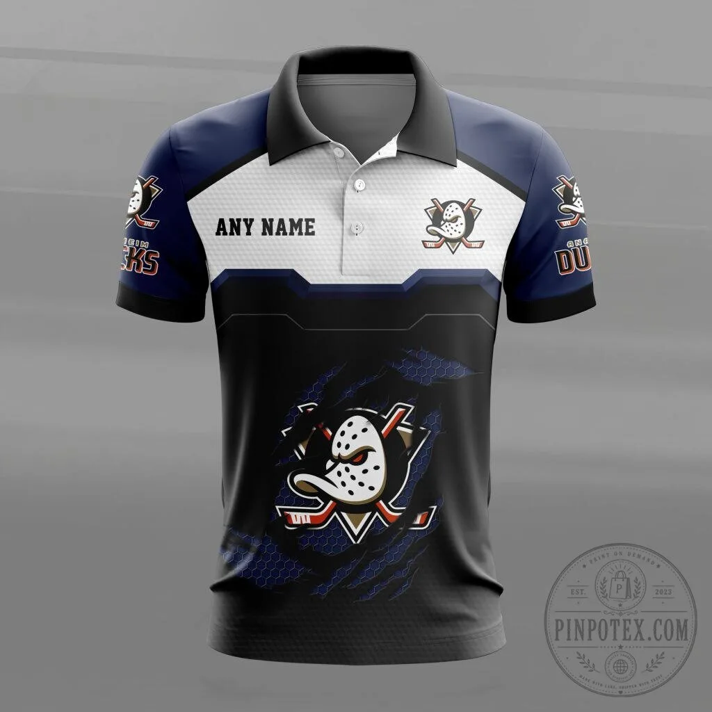 Anaheim Ducks Personalized Name Orange Black White Hockey Team Polo Shirt 15 Anaheim Ducks Personalized Name Orange Black White Hockey Team Polo Shirt