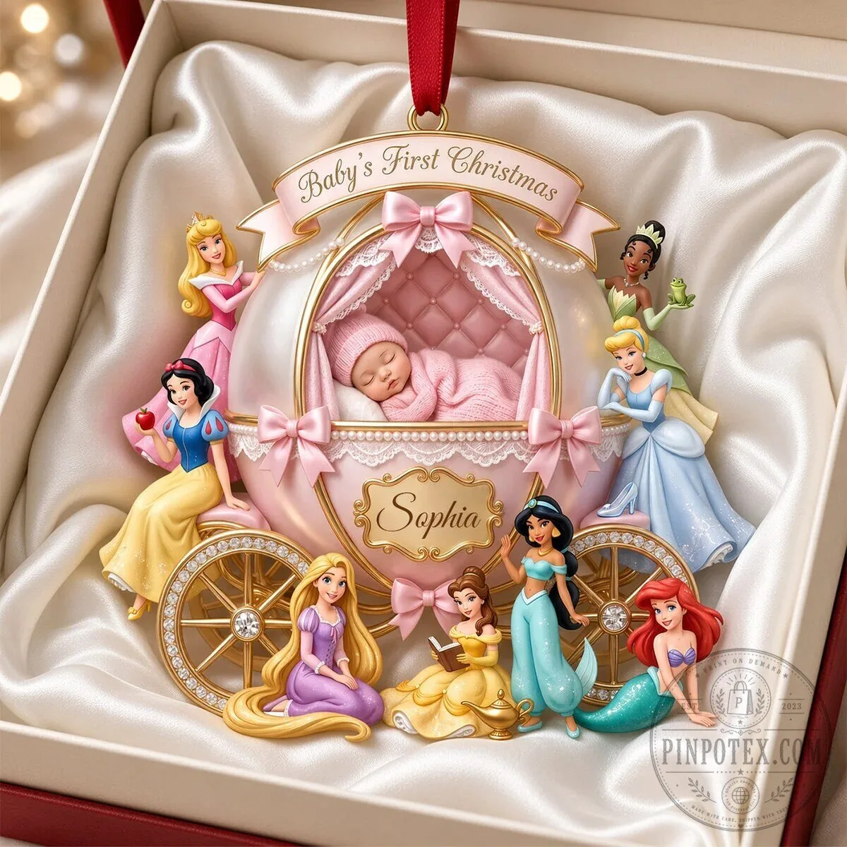Personalized Baby's First Christmas Princess Carriage Ornament 6 Personalized Baby